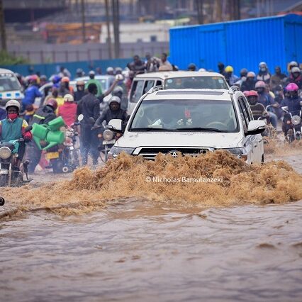 Driving in rains in Uganda