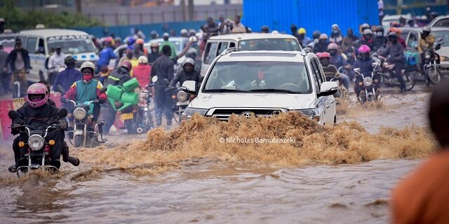 Driving in rains in Uganda