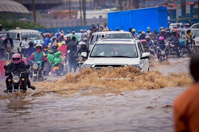 Driving in rains in Uganda